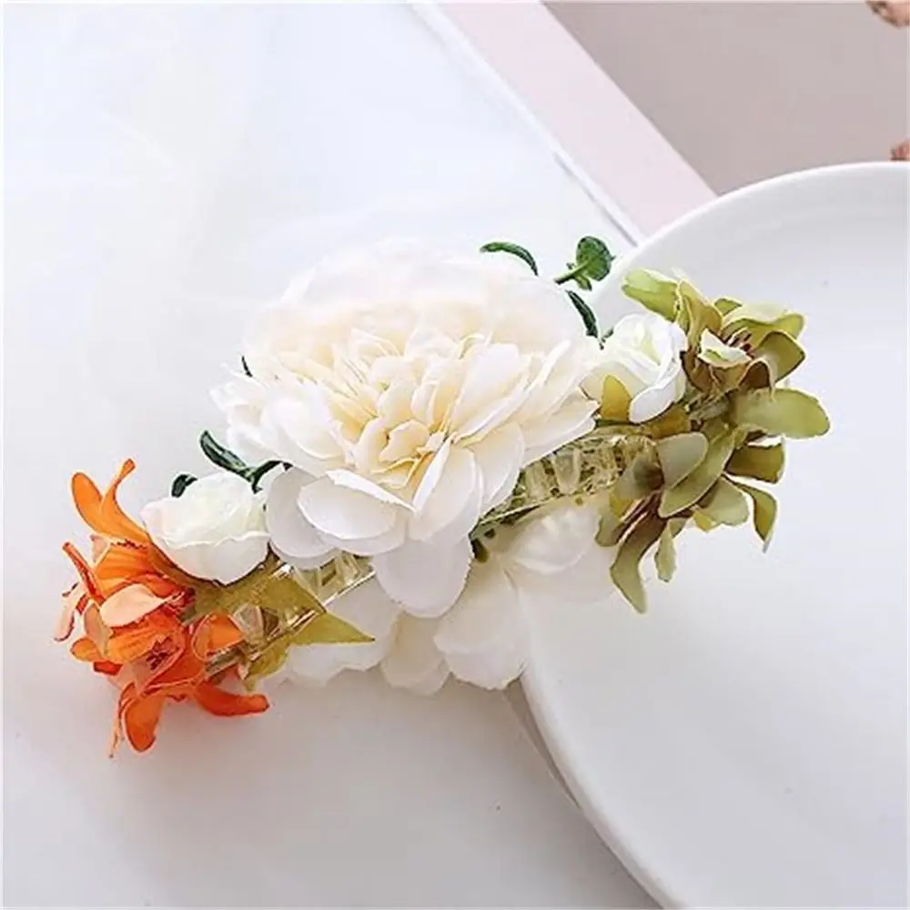 Romantic Flower Hair Clip Cloth Floral Hair Claw Bride Bridesmaid Hairpin Flower Clasp Headwear Women Party Wedding Headpiece