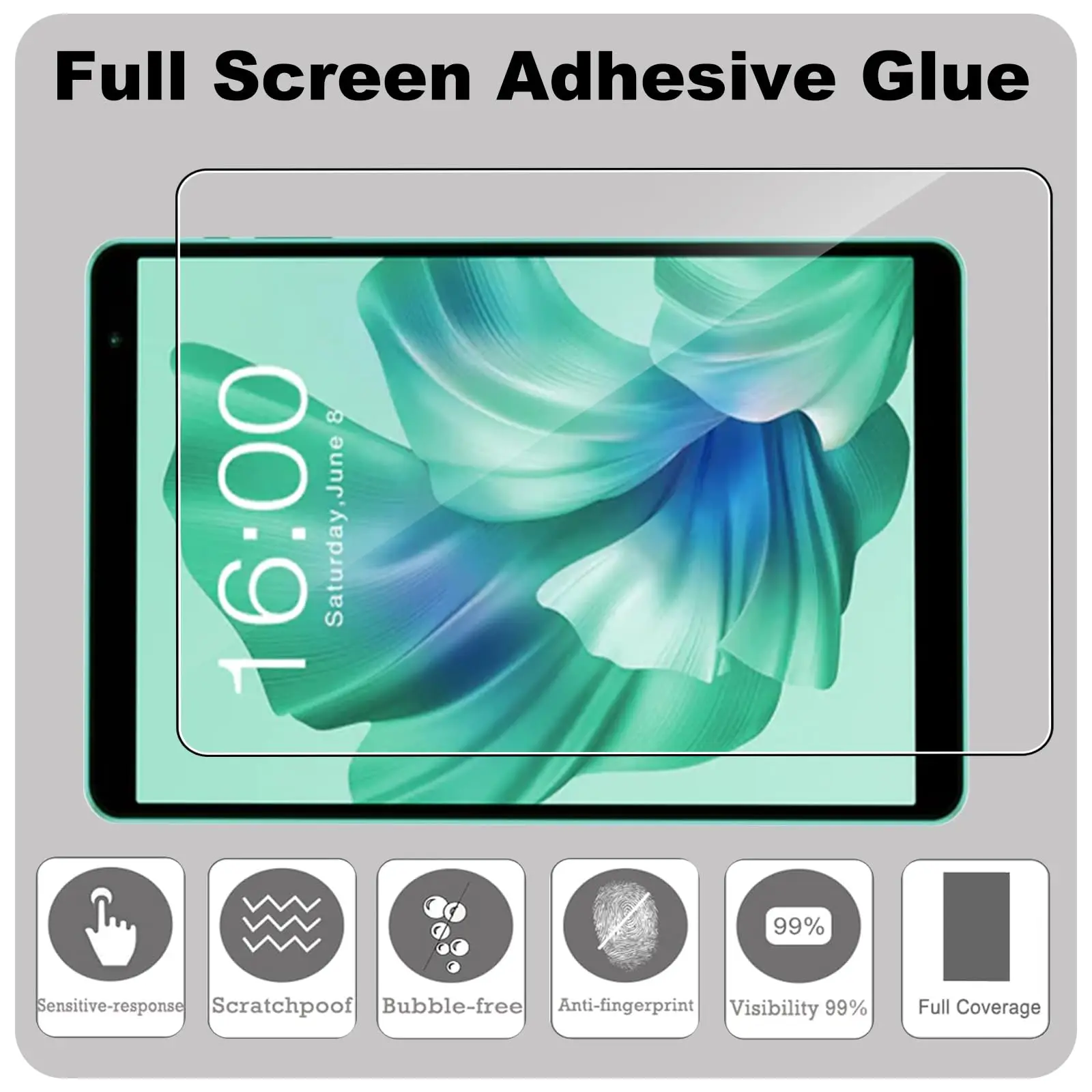 Screen Protector for TECLAST P85T 2023 (8 inch) HD 9H Hardness Anti-Scratch Explosion-Proof Transparent Tempered Glass Film
