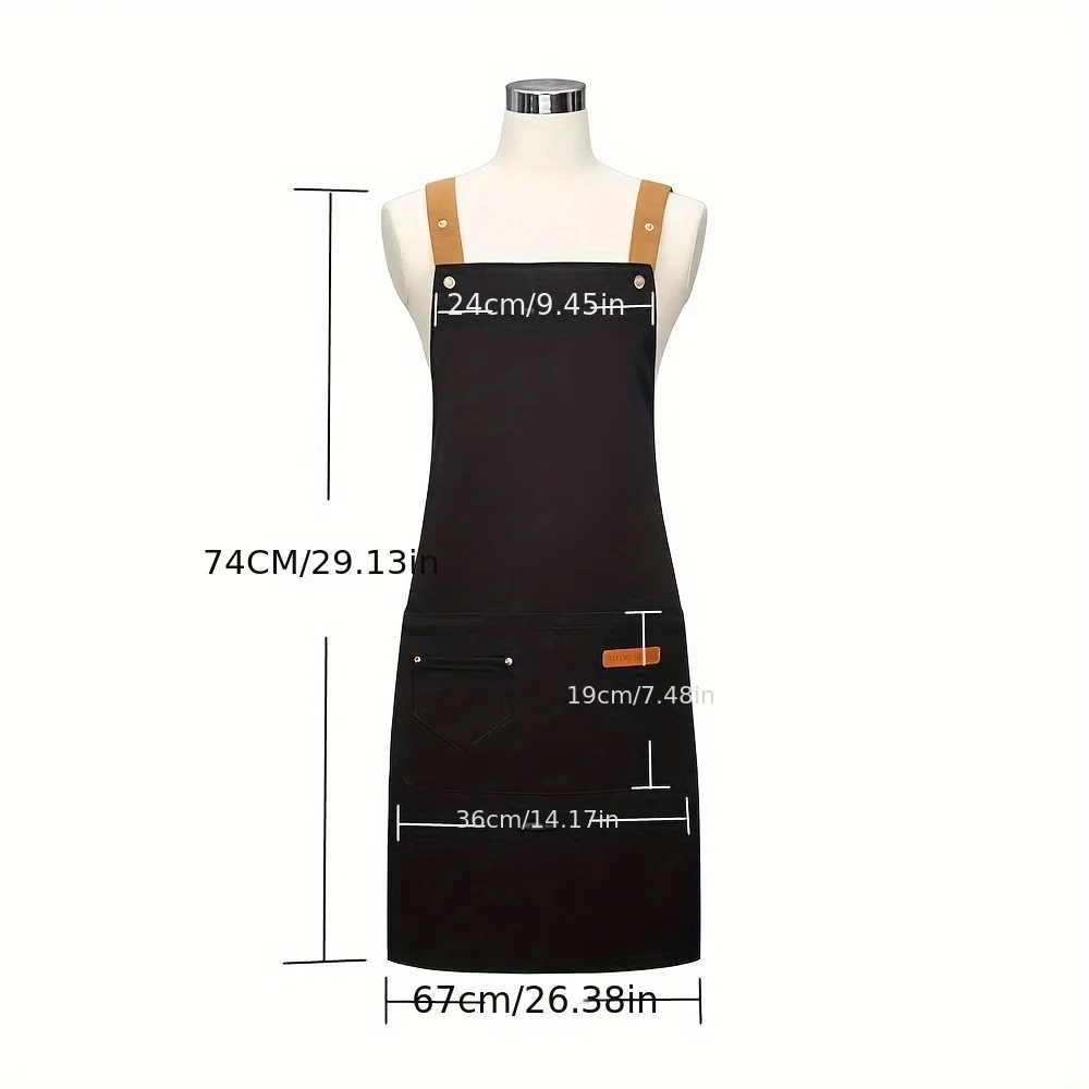 New Fashion Kitchen Aprons for Woman Men Chef Work Apron for Grill Restaurant Bar Shop Cafes Beauty Nails Studios Uniform