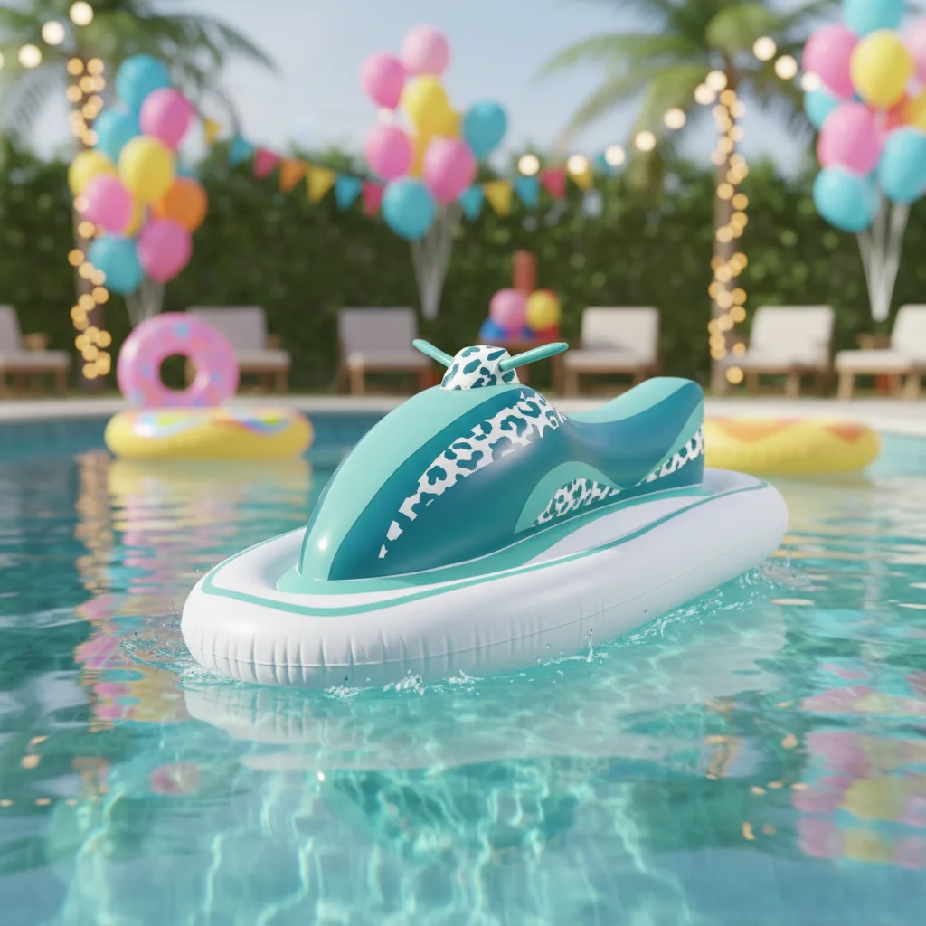 2026 New Kids Safe Inflatable Motorboat Pool Float Toy 2‑Stroke Engine Powered PVC Ride‑On Water Toy For Indoor Outdoor Pool