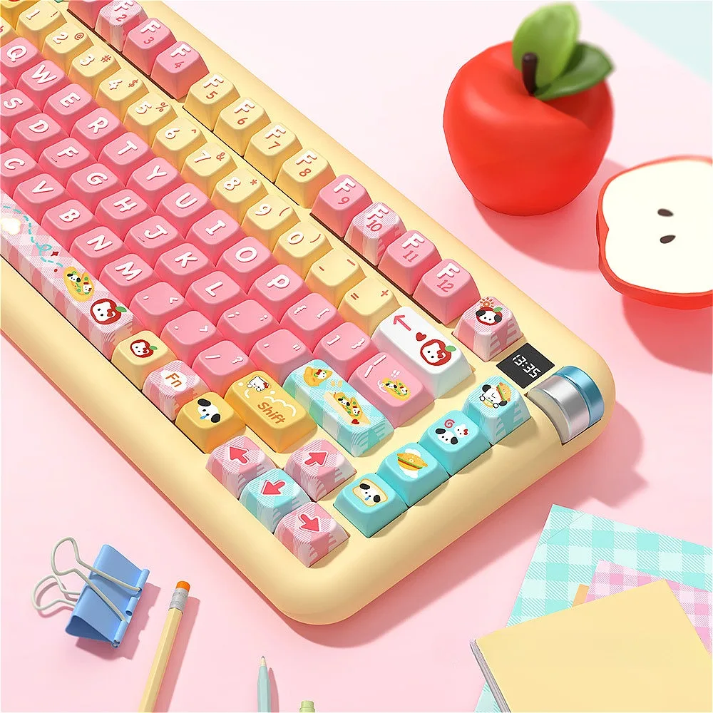 

PBT Keycaps 138/158 Keys MDA Bread Puppy Theme, Personalized Keycaps for Cherry MX 104/87/61 Mechanical Keyboard