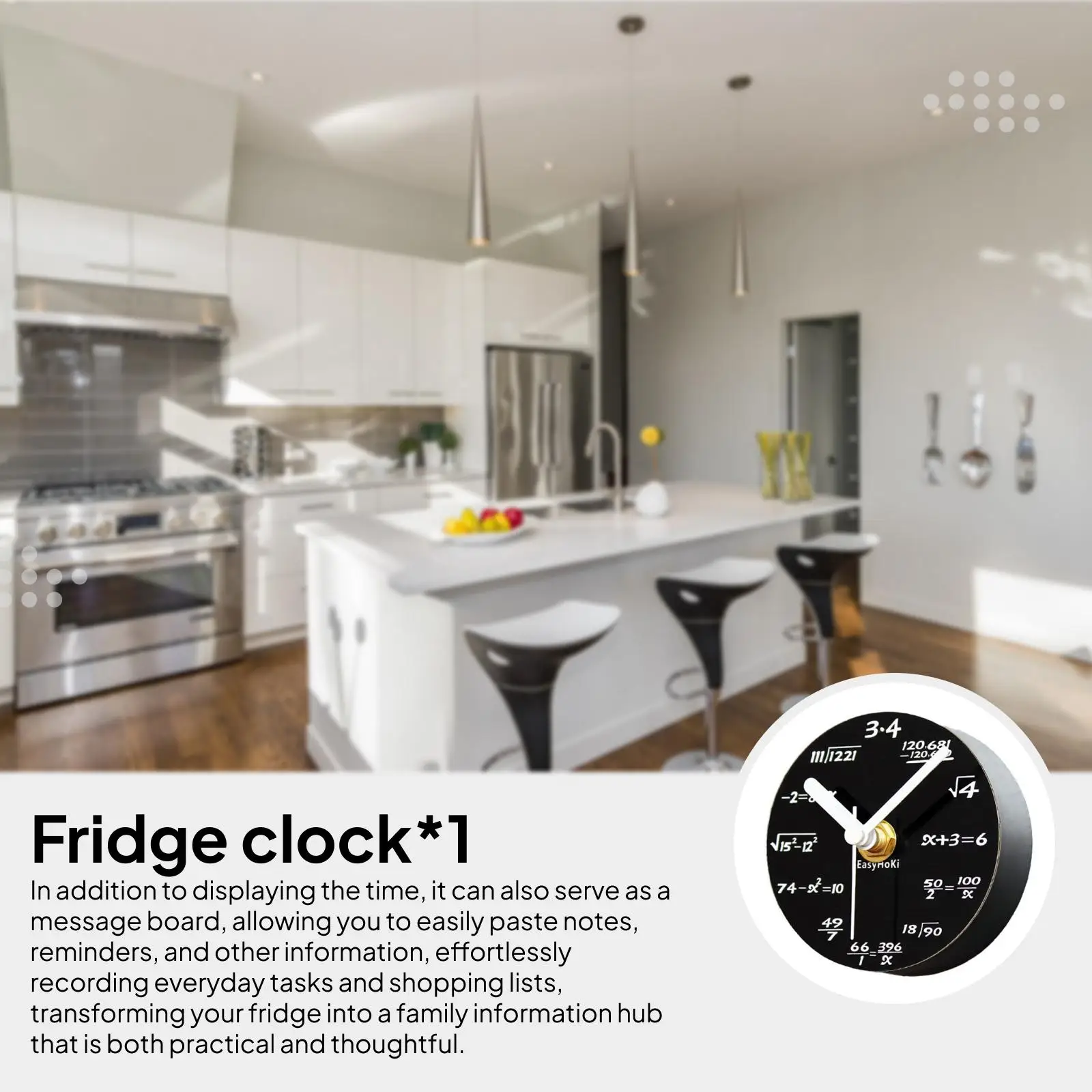 Magnetische koelkastklok Digitale wandklok Compacte creatieve koelkaststicker