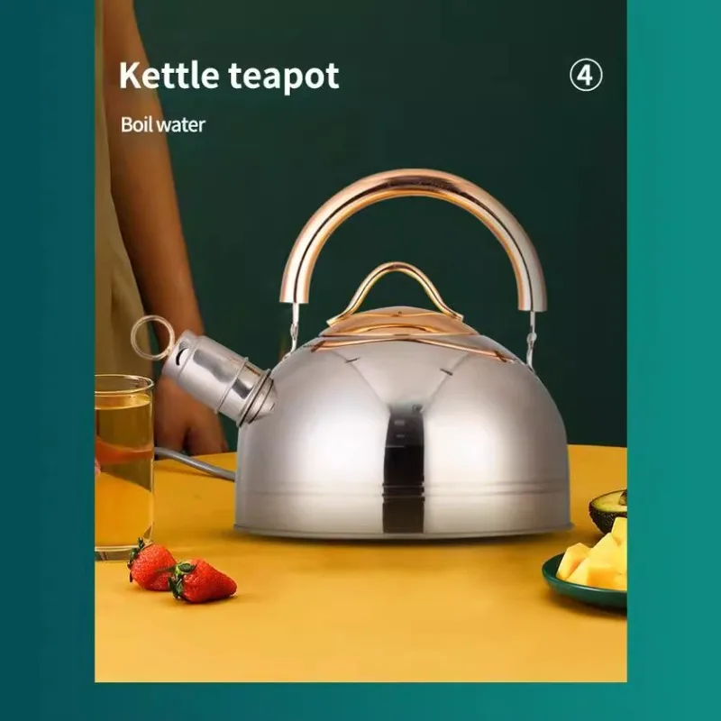 12 Pieces-Stainless Steel Whistling Kettle Tea Pot Coffee Pot