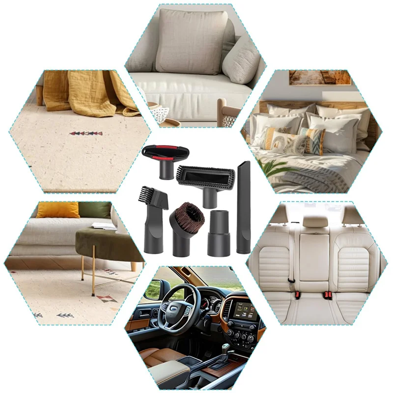 A01V-진공 청소기 부착물, 직경 32-35mm의 진공 청소기용 진공 청소기 브러시 및 노즐 세트