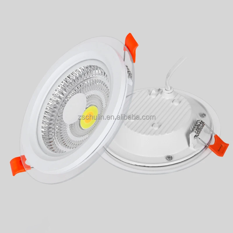 Chulin 110V COB Modern Light Recessed Lamp Aluminum 220V Three Color 6W 9W 12W 18W 24W Glass Panel Downlights Led Ceiling Light