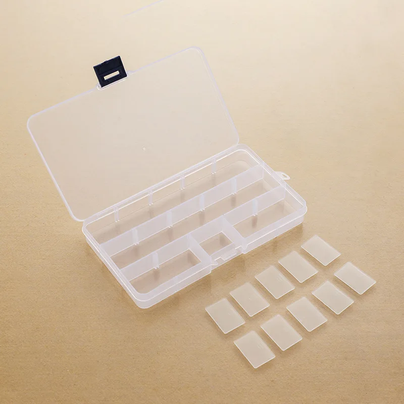 15 Grids Combined Transparent Desktop Organizer Box Plastic Desk Storage Box Classification Box School Office Stationery