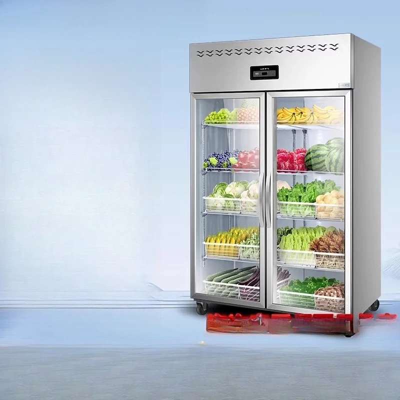 

Refrigerated cabinet kitchen Four-door refrigerator Malatang display cabinet Refrigerated fresh-keeping freezer -door a la carte
