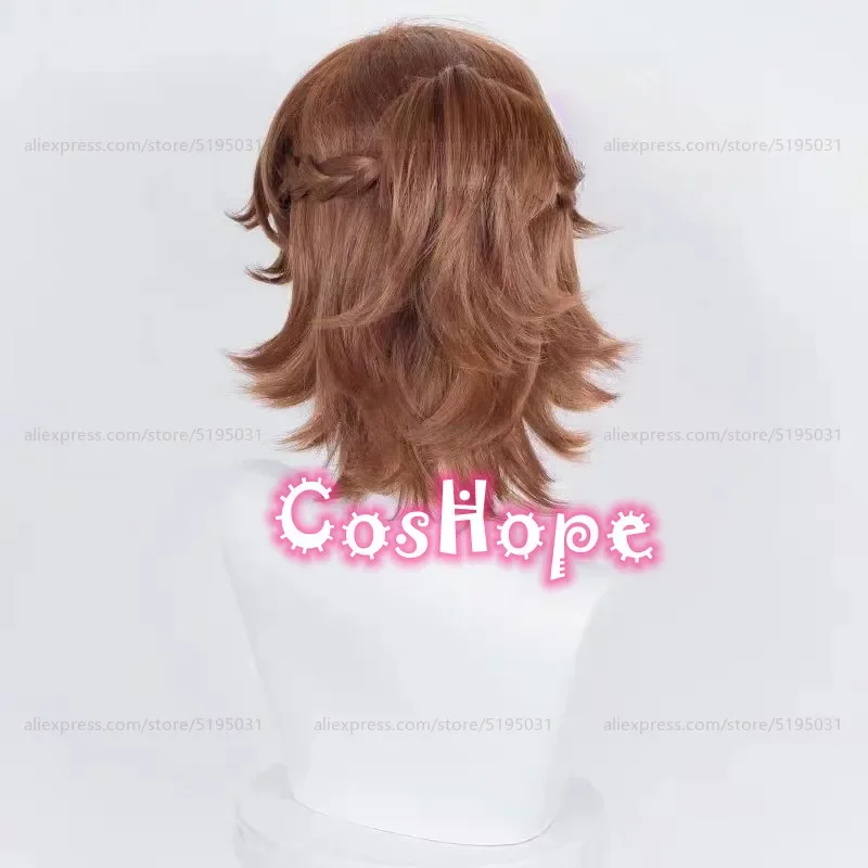 Madara Mikejima 코스프레 가발, 다크 브라운 빨간색 가발, 애니메이션 코스프레, 내열성 합성 가발, 할로윈, 37cm