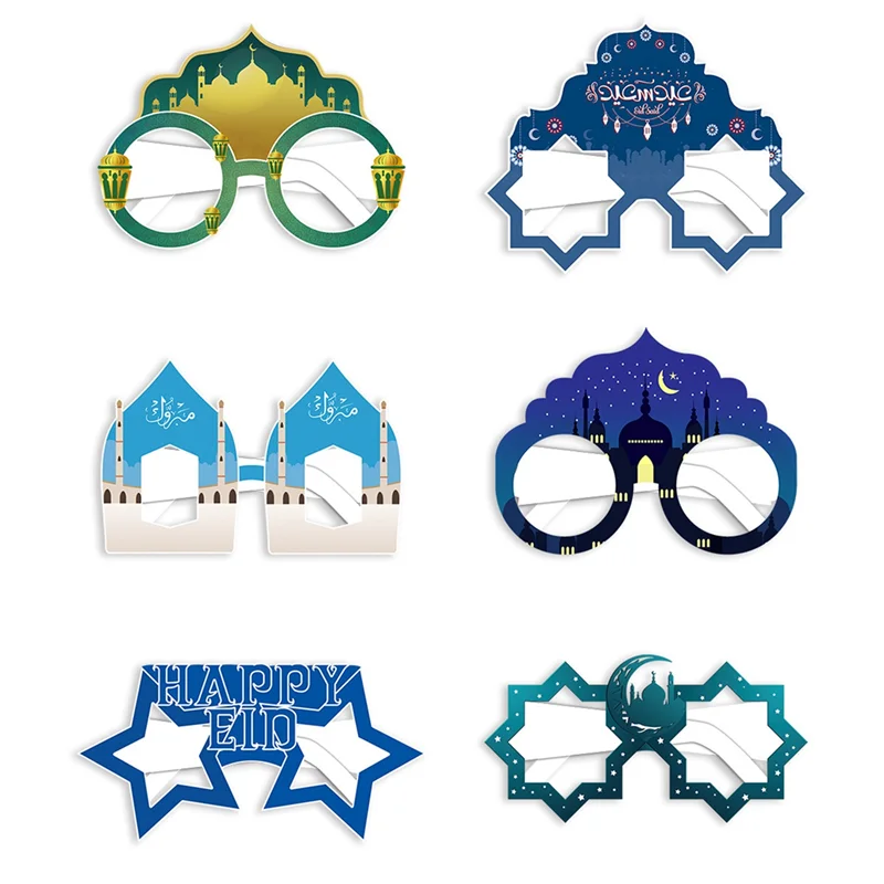 Zestaw Dekoracji Eid Ramadan Tematyczne Okulary 3D Dekoracje Księżyc Gwiazda na Imprezę Ramadan