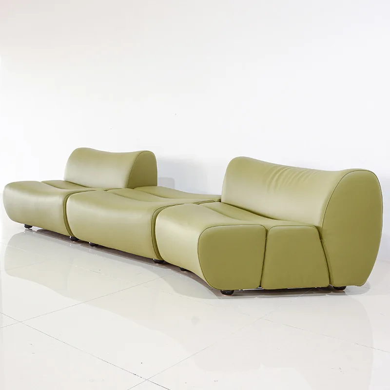 &S l Modern Leather Sectional Sofa Set Wood Legs-Eco-Friendly Sponge Filled Modular Design for Apartment Hotel Living Rooms*