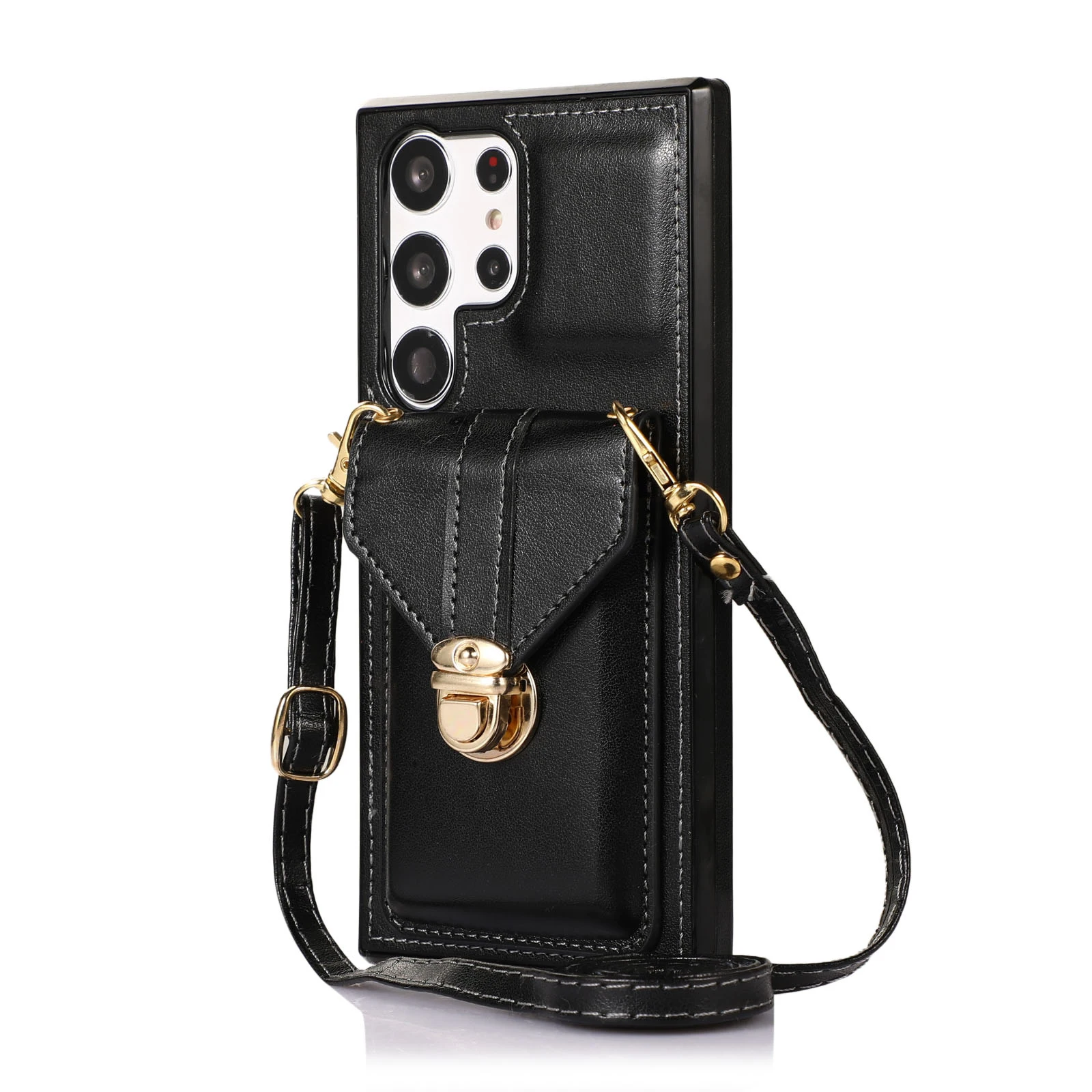 Funda de teléfono de cuero cruzada para Samsung Galaxy S23 S24 S22 Plus Ultra FE A34 A54 A15 A25 A35 A55 5G cartera con cordón tarjetero