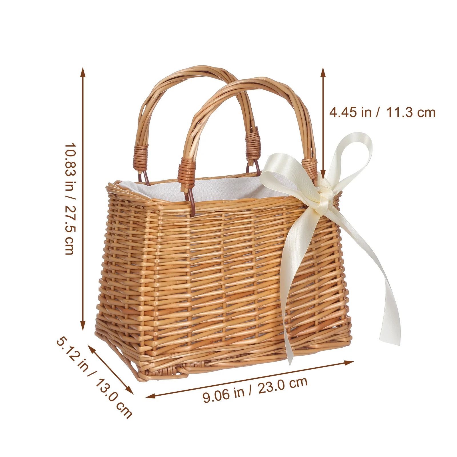 1 قطعة سلة مغزولة من الخيزران حاوية تخزين زهور صغيرة محمولة لتزيين حفلات الزفاف ديكور المنزل والعطلات الحاضر #4