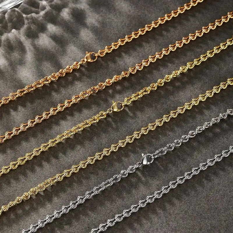 XP Jewelry --( 45 cm X 3.8 mm) Fashion Chain Necklace For Women Men 18 k / 1 4k /  White Gold Plated Fashion Jewelry