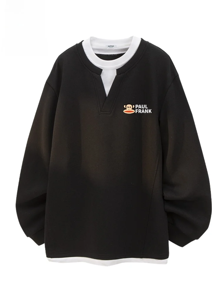 

Loose Long Sve round Ne Sweatirt Men's American Sle Casual Wear Spring Autumn Breathable Comfortable