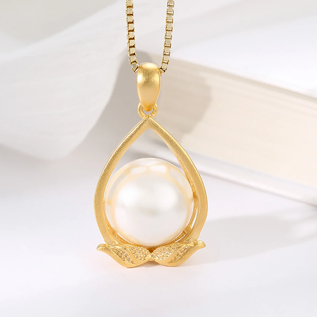 925 Sterling Silver Exquisite Pendant Empty Holder Fit 8-10mm Half Drilling Round Pearl DIY Necklace Charm Jewelry Making