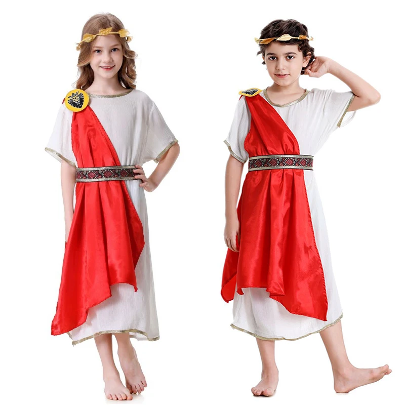 

4-12Y Children Unisex Ancient Roman Greek God Goddess Costume Grecian Toga for Girls Boys Umorden