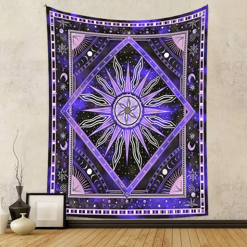 VIKAMA Bohemian Mystical Celestial Tapestry, Sun, Moon, and Stars Wall Hanging, Wall Decor for Dorms and Bedrooms, Home Decor