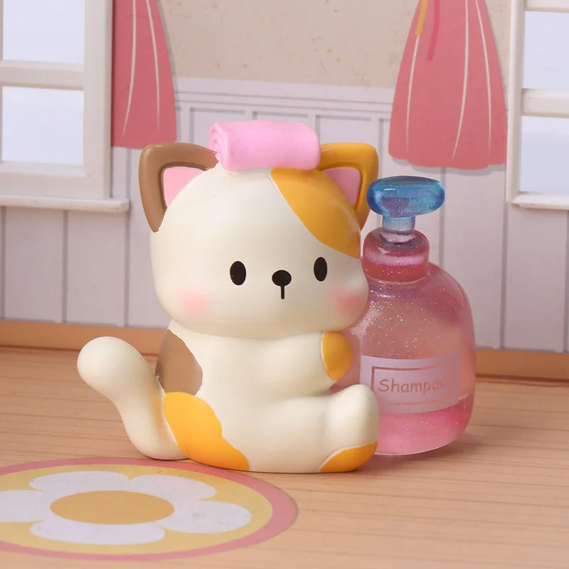 Bath Time Meow Crew Blind Box Cute Bathing Cat Figurine Cat PAI Series Resin Desktop Home Ornament Mystery Box Surprise Toy Gift - view 2