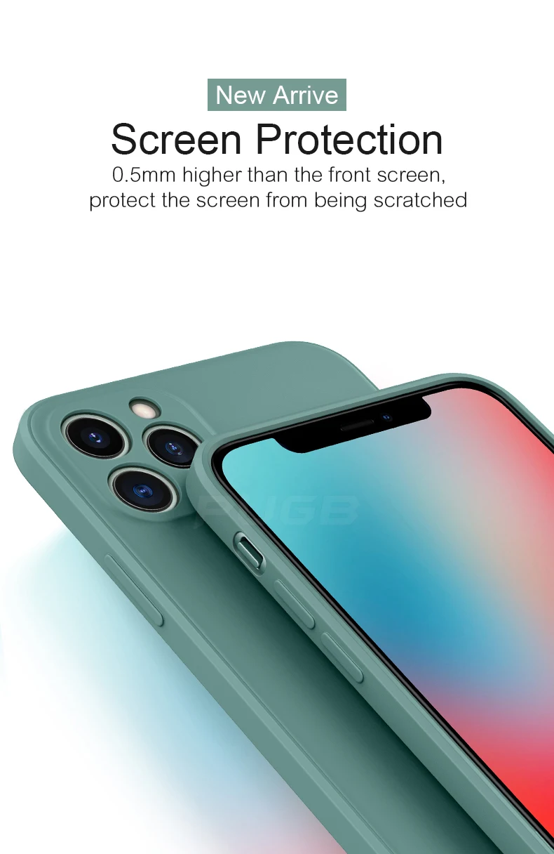 Original quadratische weiche flüssige Silikon hülle Fundas für iPhone 11 12 13 14 Pro Max Mini x xs xr 7 8 plus se stoß feste Abdeckung – Detail 10