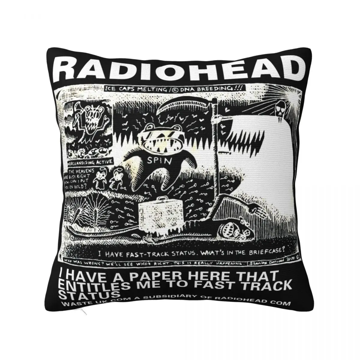 Vtg Radiohead Concert Tour Rock 2000S 90S New Reprint Usa Size Simple Cool Surprise Pillow Case