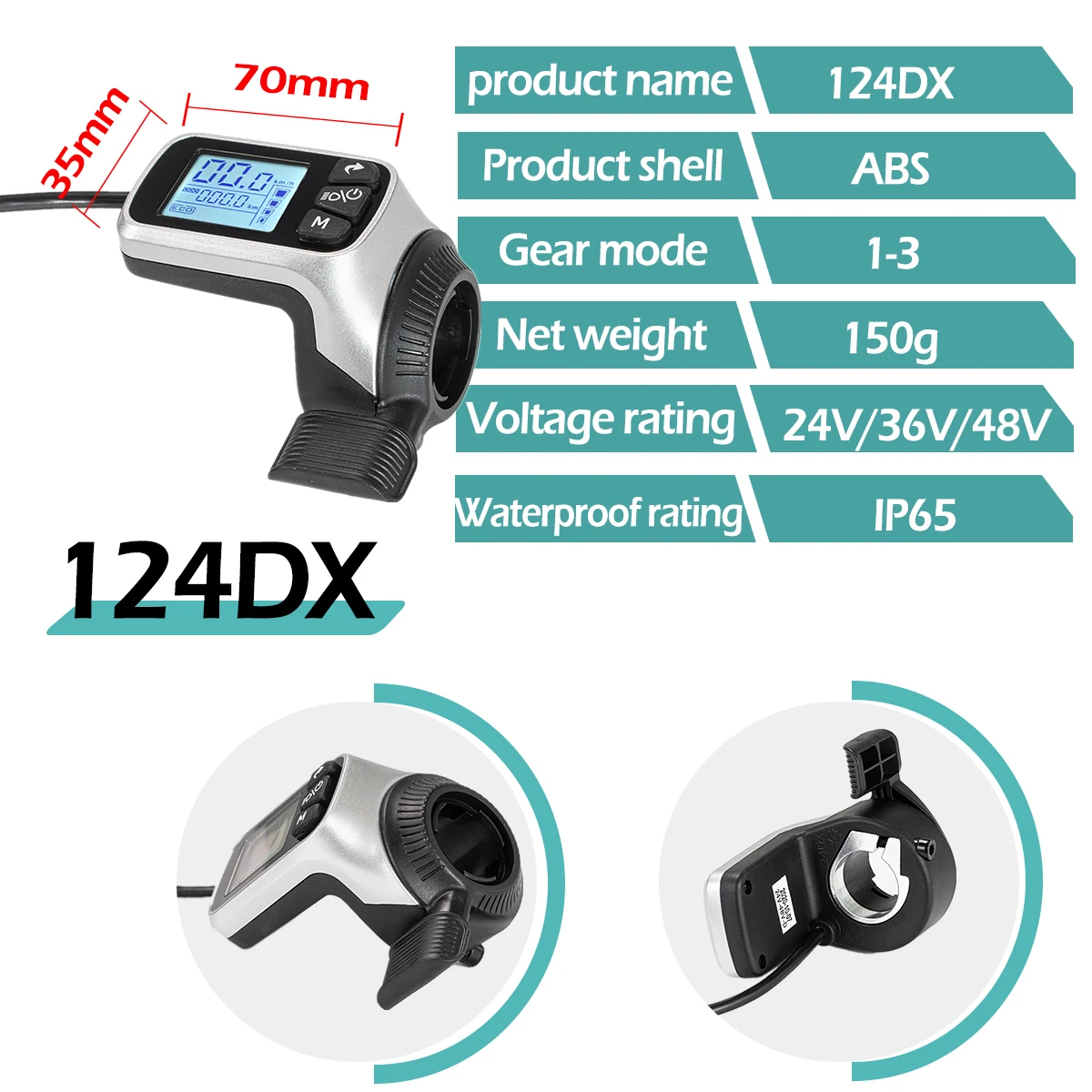 Electric Bike Brushless Controller 25A 15A with LCD Display E-bike Accessories Parts E-Scooter 500W 350W 250W 124DX Display