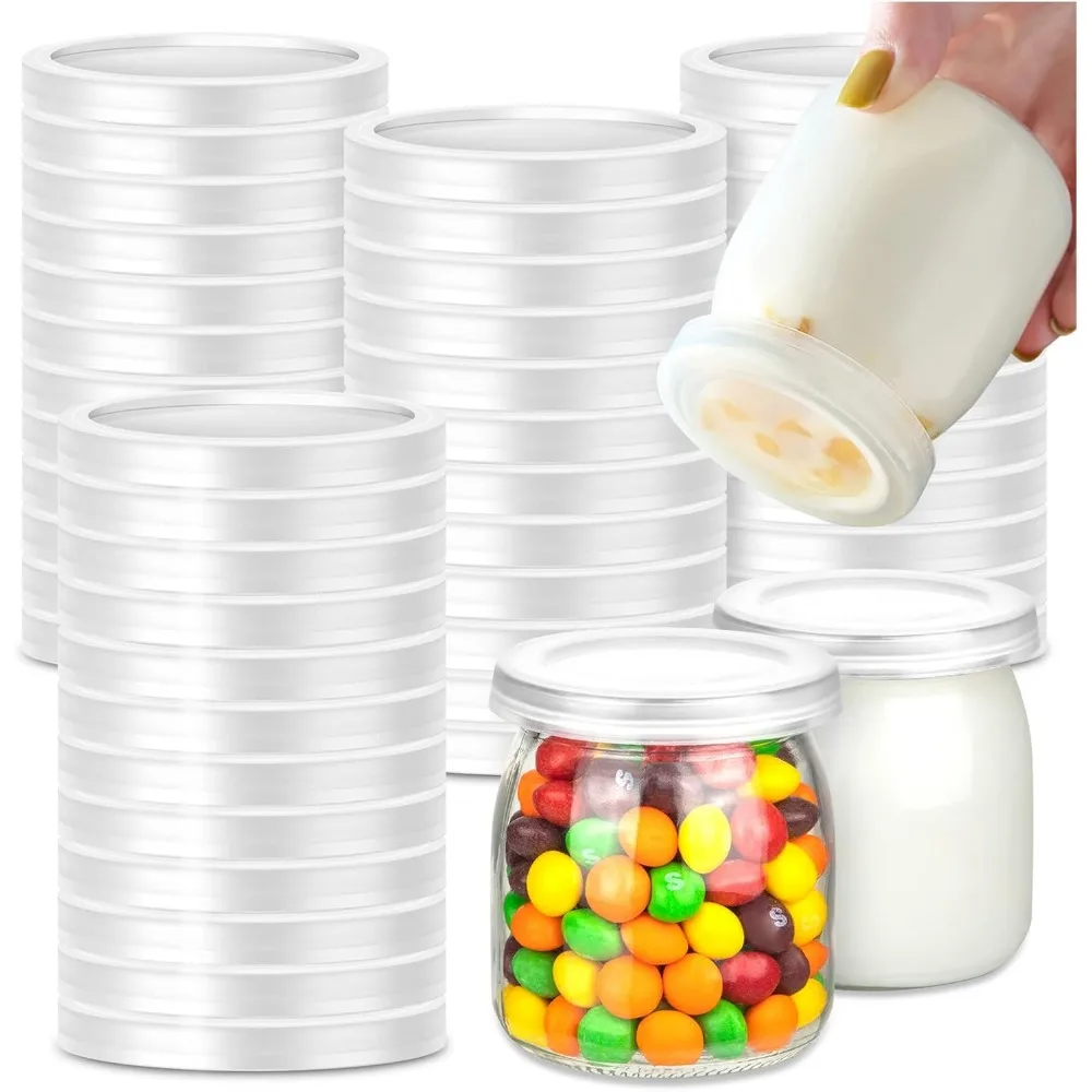 50Pcs Yogurt Jar Li…