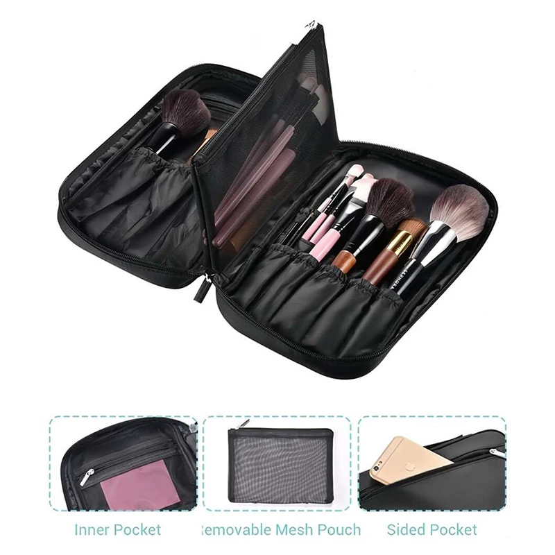 21 Holes Makeup Brush Organizer Bag Large Capacity Portable Make up Brush Holder Folding Canvas Cosmetic Bag Artist Storage Bags