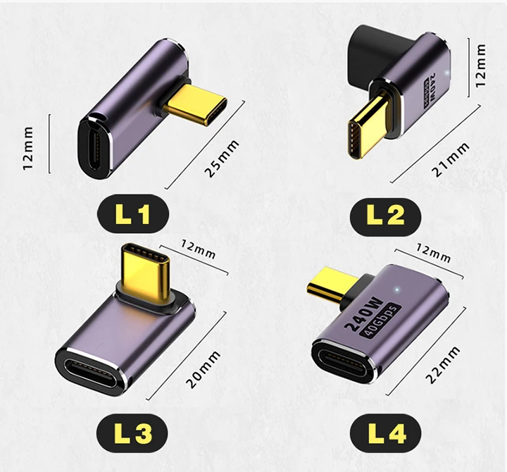 UGOURD USB4 Adapter USB C To USB C Thunderbolt 3/4 40Gbps OTG Extension Cable Adapter Type C Male To Female Converter For Laptop