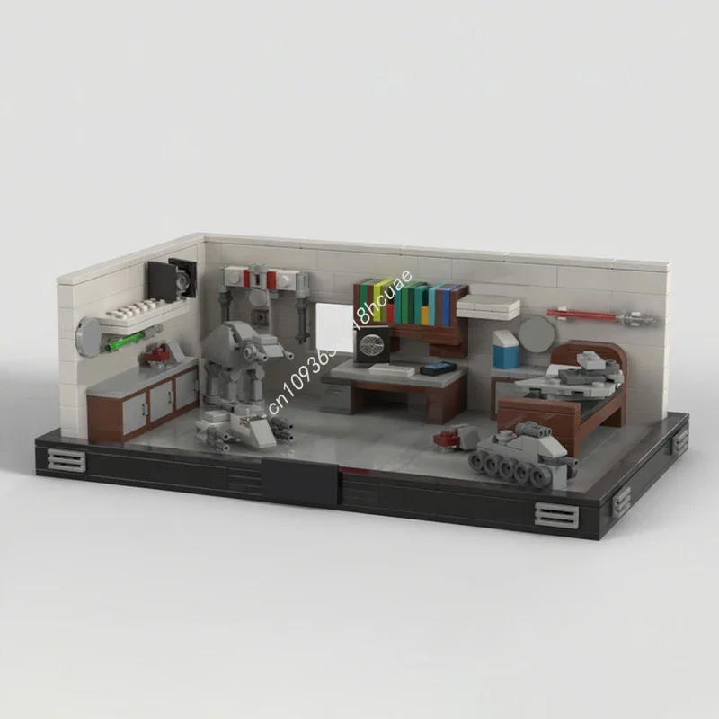 

496 деталей MOC «Звездная битва в комнате» — конструктор для STEAM-обучения, развития практических навыков и логического мышления, космическая рождественская игрушка-подарок