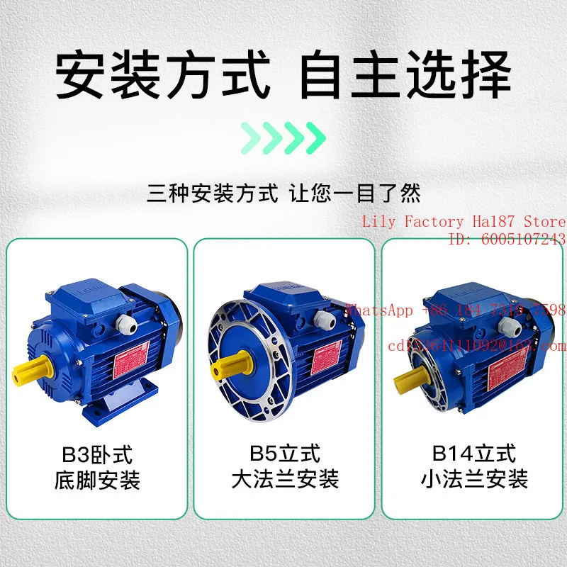 4-Stage 1400 to three-phase asynchronous motor BM71B4-370W aluminum shell AC flange vertical and horizontal two