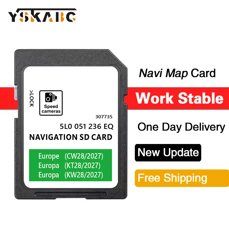 Image of 32GB Amundsen MIB2 Navi SD-Karte 5L0051236EQ 2027 Neu für Skoda Auto-Update Europa-Kartenversion Flash-Karte