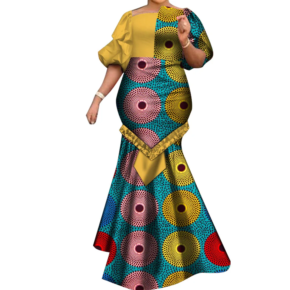 فساتين أفريقية للنساء Dashiki ثوب بازان مطرز تقليدي أنقرة رداء أخضر نيجيريا فستان حفلات الزفاف المسائية #5