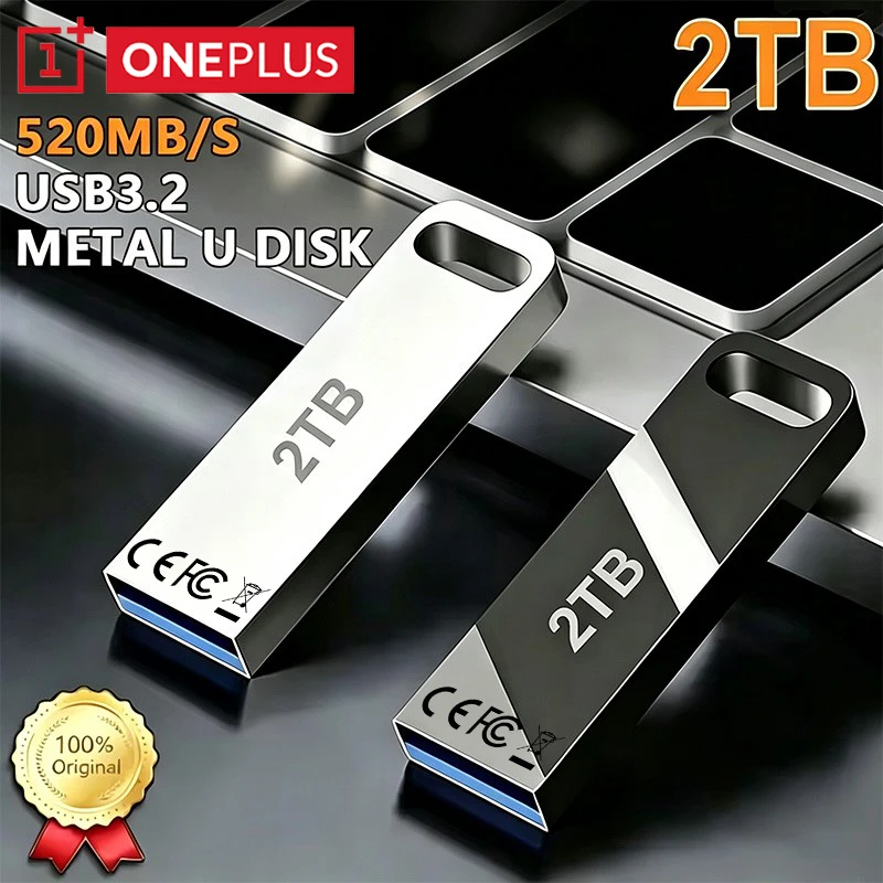 OnePlus 2TB USB 3.2 Flash Drives Super High Speed Metal Pendrive1TB 512GB 256GB Portable Usb Drive Waterproof Memoria Flash Disk