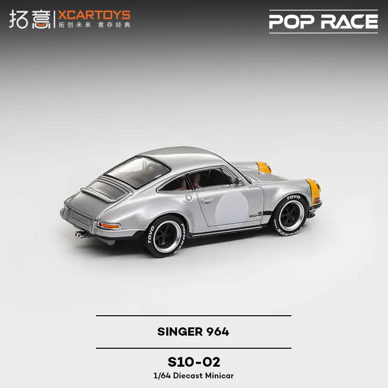 1/64 Scale POPRACE SINGER 964 Supercar Alloy Model, Livery Racing Car Miniature Collectible Display Ornament