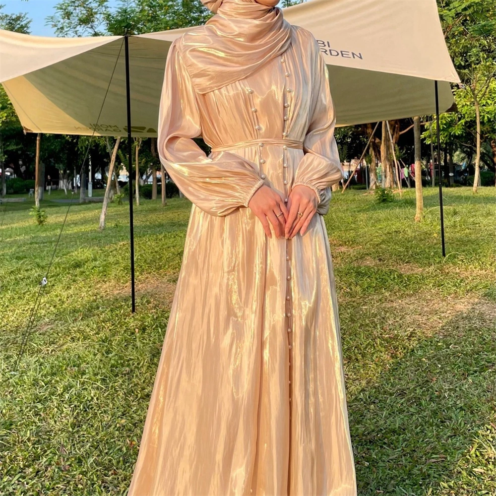 Abbigliamento musulmano da donna, abito in garza fluente, vestaglia, vestaglia elegante mediorientale