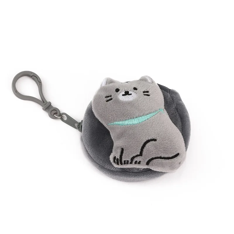 2pc 8cm Cartoon niedlichen Bären Katze Geldbörse Kawaii Tiere Ente tragbare Plüsch Brieftasche Schlüssel Kopfhörer Münze Veranstalter Beutel Kinder Geschenke