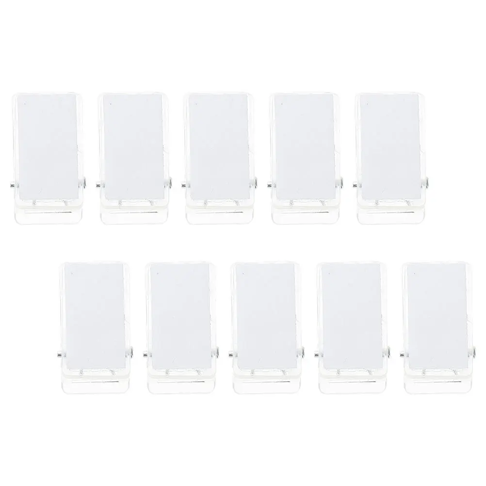 

10Pcs Plastic Badge Clips Adhesive Chest Card Clips Id Badge Holder Spring Clip for Name Tags Work Badges Trade Shows