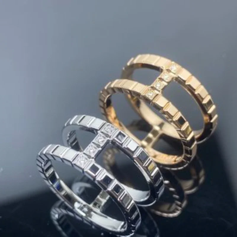 925 Fashion Couple Rings - European Luxury Jewelry with Ice Block Shaped Zircon Selection for Gathering-free shipping