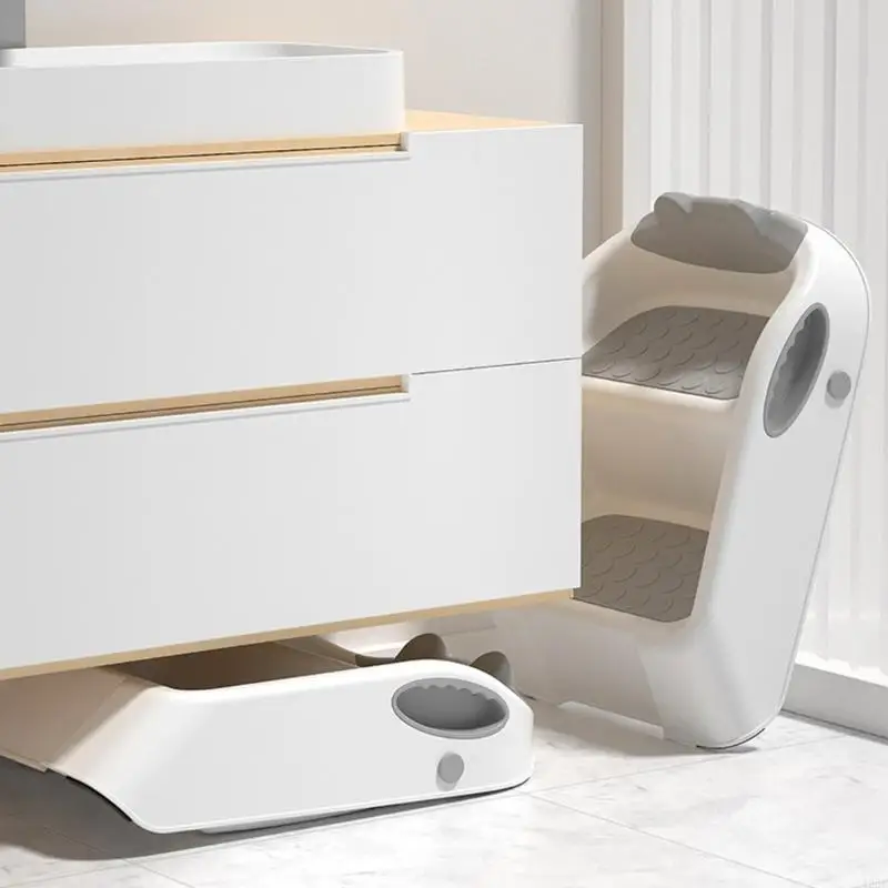 변기 훈련 사다리 의자 도우미 유아 스테핑 의자 단계 의자 접이식 욕실 용 2 단계 의자 휴대하기 쉬운 425F