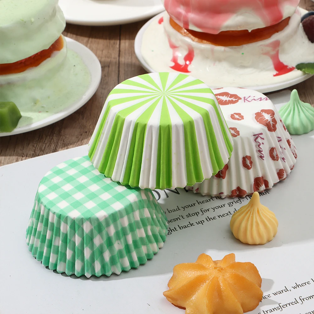 100 قطعة كب كيك قالب الكعكة الكعك صندوق النفط برهان ورقة حامل علبة كوب أدوات الخبز DIY بها بنفسك كعكة تزيين حفلة عيد ميلاد لوازم