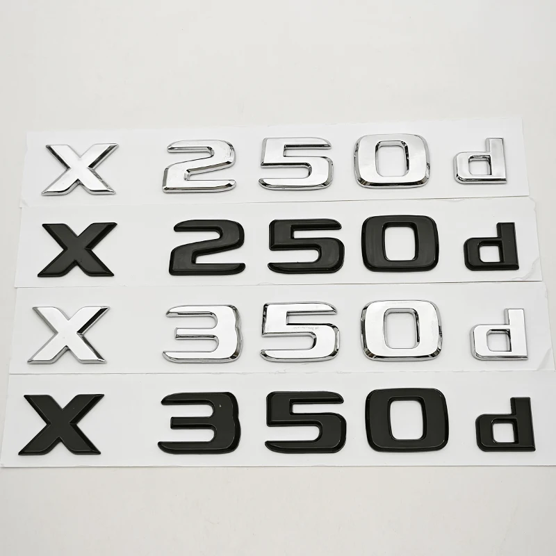 

3D ABS Car Letters Rear Trunk Badge Logo X250d X350d Emblem Decals For Mercedes Benz Pickup Truck X250d X350d Tail Accessories