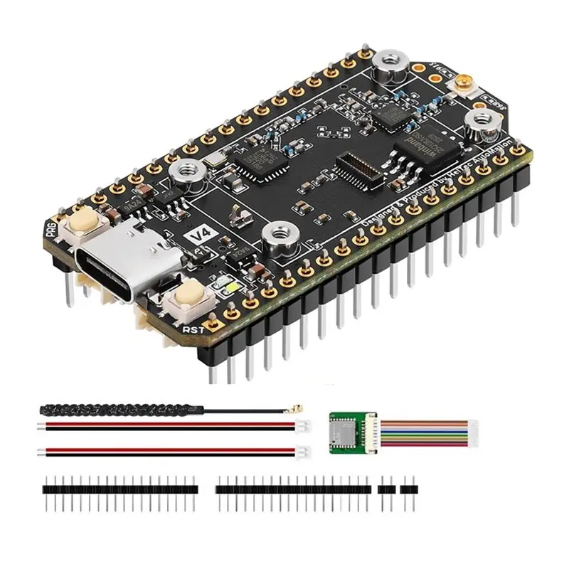

ABKI-Solar Powered Heltec V4 Wifi Lora 32 Dev-Board Set ESP32 SX1262 Soft Antenna BLE Low Power W/GNSS