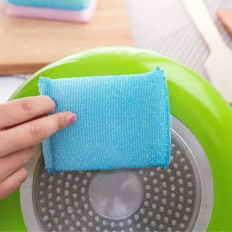 New 4Pcs Thick Durable Dishwashing Sponges Dual-sided Scouring Pads Kitchen Cookware Cleaning Sponge Wipes Household Supply