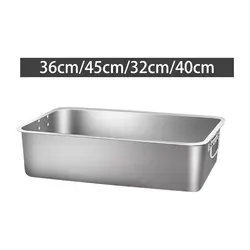 Open Litter Box Smooth Surface Portable with High Sides Pet Supplies Easy to Clean Stainless Steel for Big Cats Cat Toilet