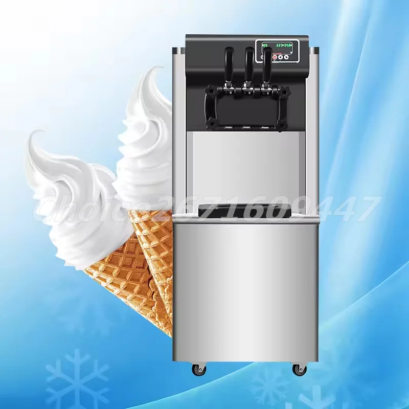 18-25L/H Vertical 3 Flavors Soft Ice Cream Making Machine Automatic Stainless Steel Frozen Yogurt Ice Cream Machine