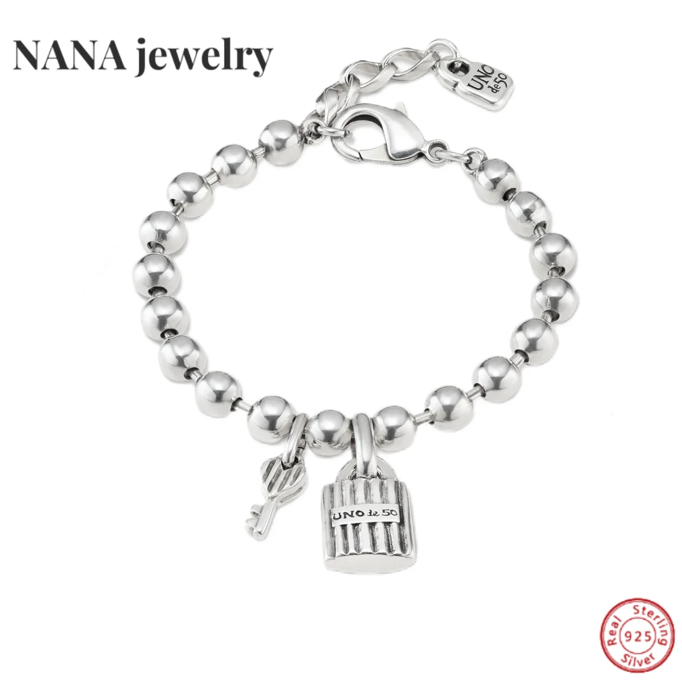 

UNOde50-pulsera Con Candado De La Suerte Para Novia, Pulsera Con Bola Y Llave, Regalo Romántico Para El Día De San Valentín, Joy