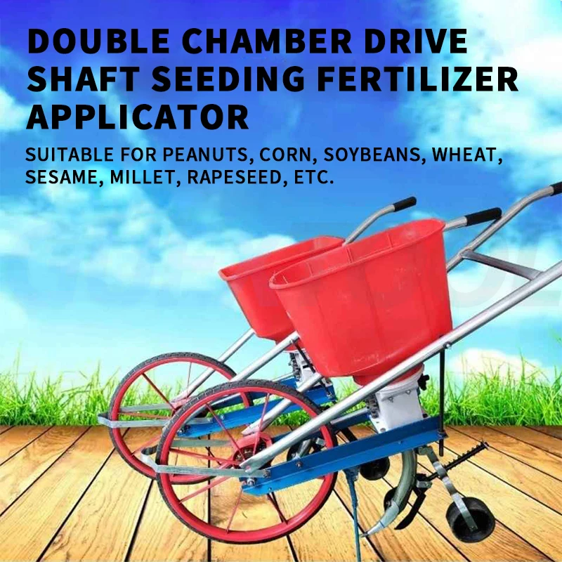 Seminatrice a spinta manuale Seminatrice multifunzionale ed applicatore di fertilizzante Arachidi Soia Grano Sesamo Seminatrice colza Topdressing Machin