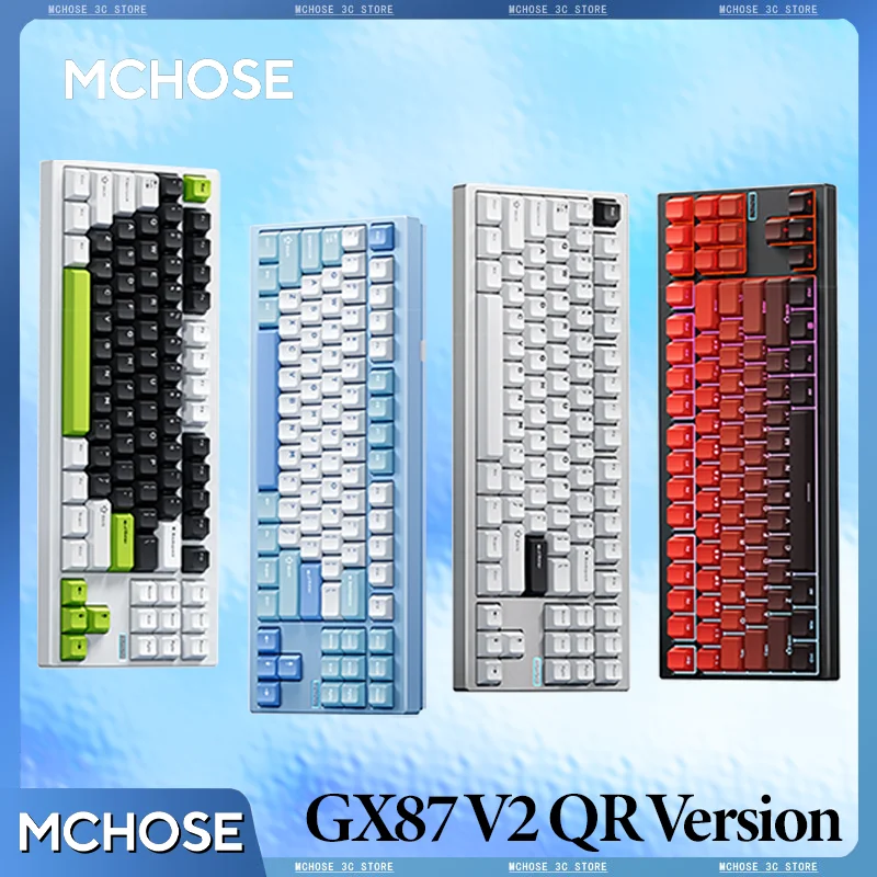 MCHOSE GX87 V2 Mechanical Keyboard GB6063 CNC Aluminum 220 Mesh Process Customized Switch Hot Swappable Dynamic RGB Wireless