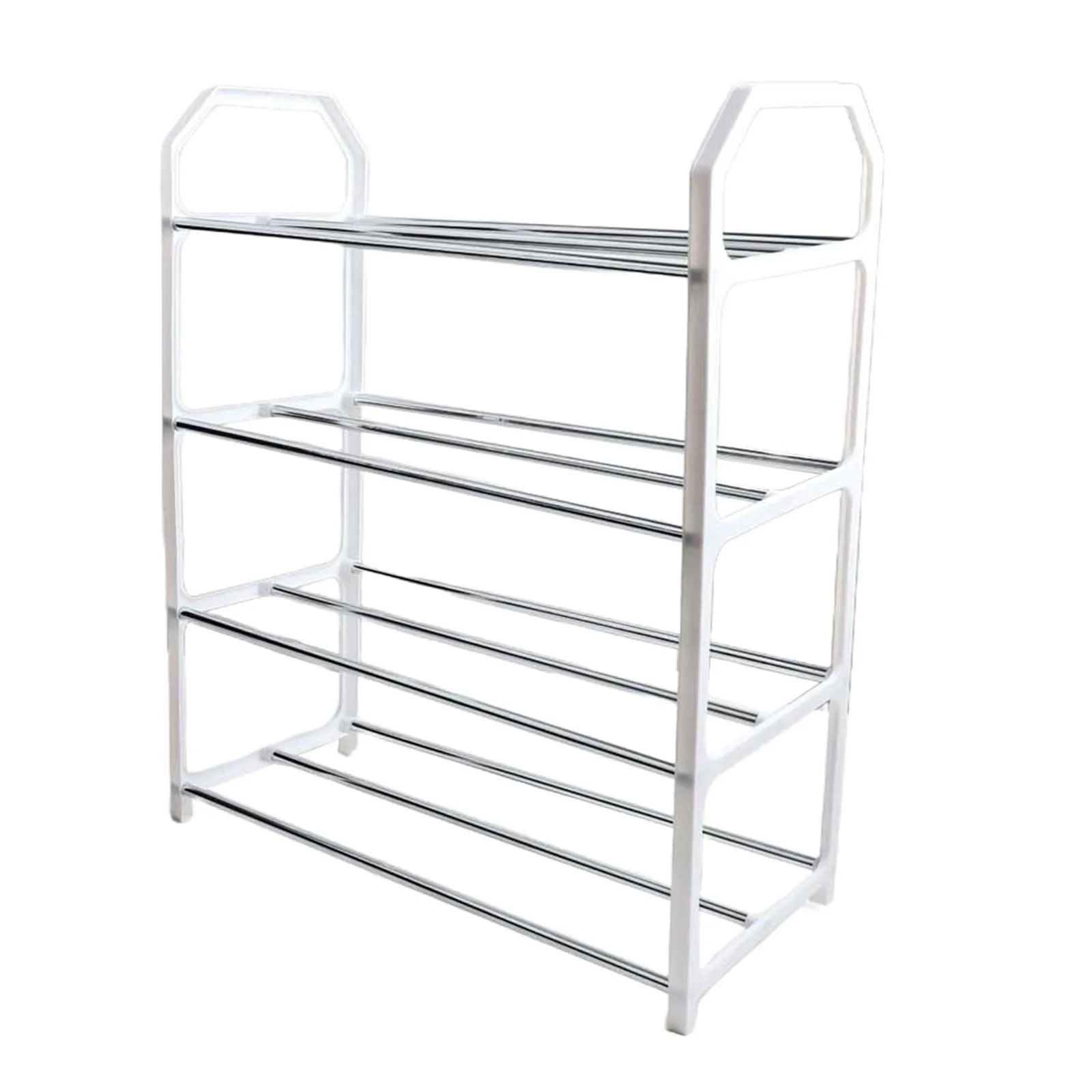 4 الطابق رف الأحذية المعدنية غرفة المعيشة الأحذية تخزين الرف رف الأحذية السوداء 50X42X18cm عنبر باب تخزين خزانة حوامل مكون #5