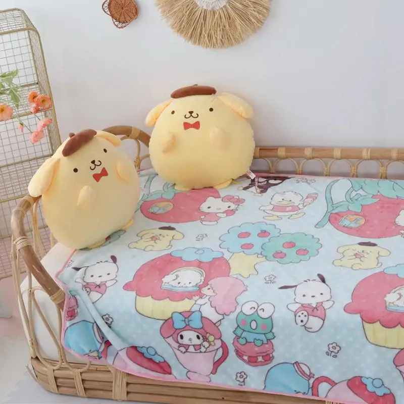 Miniso Cartoon Cute Girl Heart Trio Pudding Dog Plush Doll Pillow Blanket 2-In-1 Doll Nap Air Conditioning Blanket